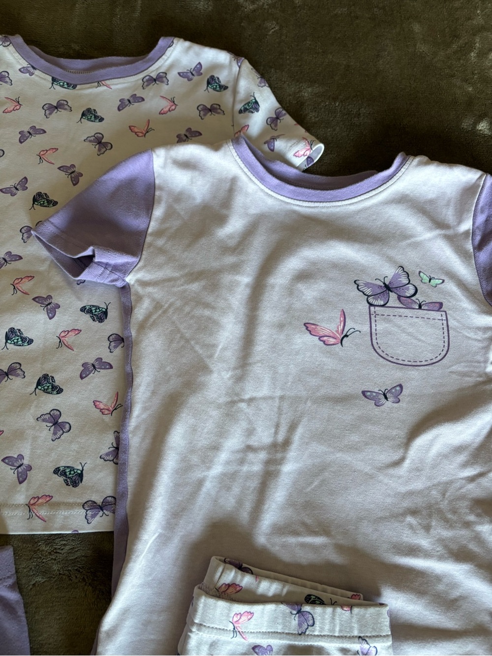 Lavender Butterfly 4-Piece Kids Pajama Set - Picture 2 of 3